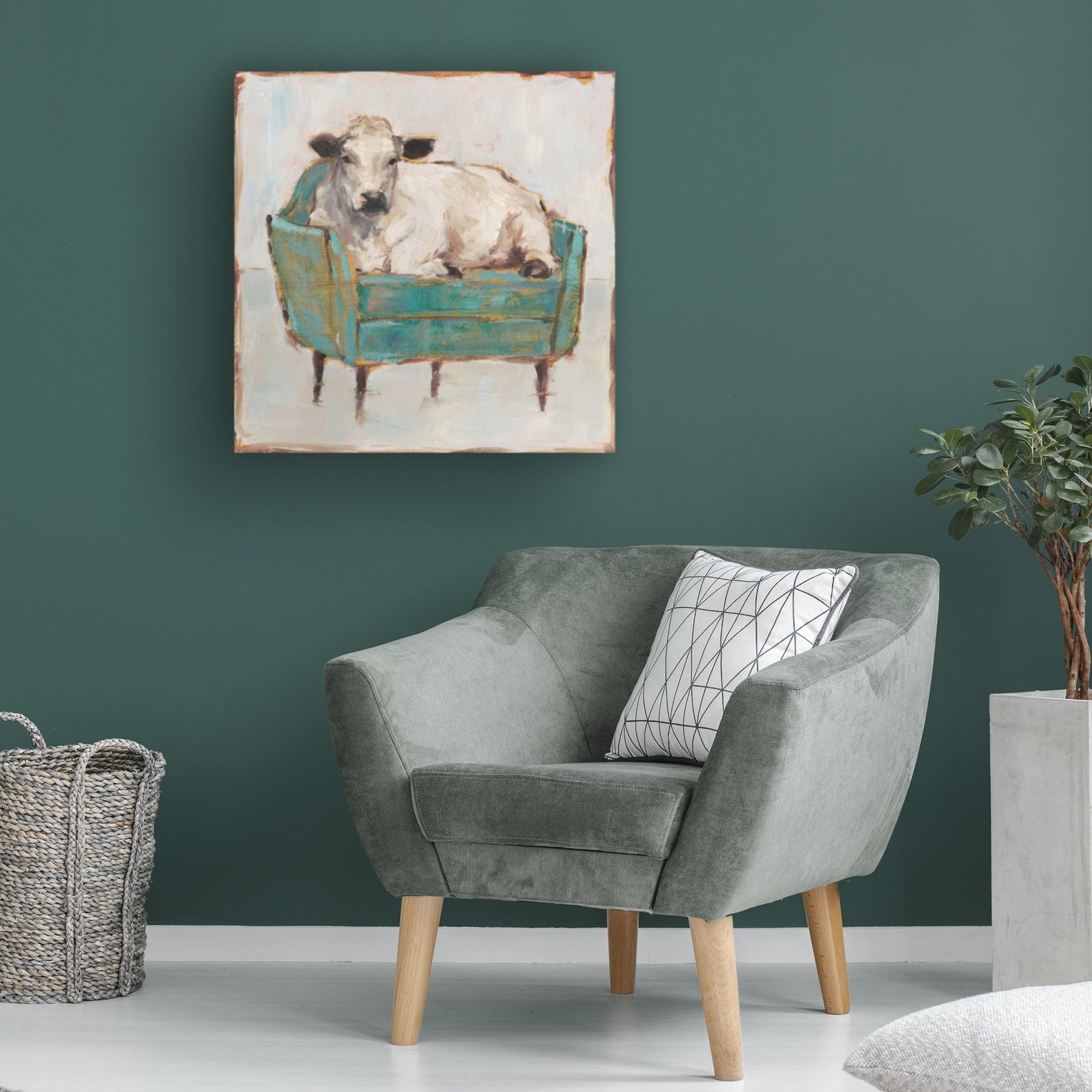 Wrapped Canvas Wall Art – Ethan Harper 'Moo-ving In I' Wall Art for Living Ro…