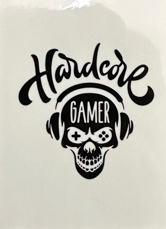 HARDCORE GAMER ~ Small Vinyl Sticker – 1.5 in