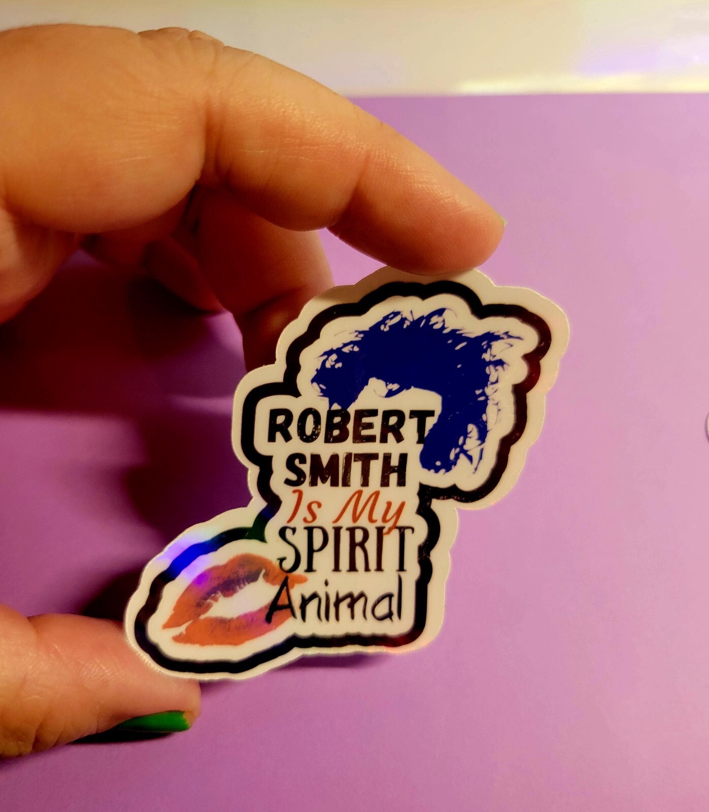 Holographic Robert Smith Is My Spirit Animal 2 Pack Vinyl Stickers Free Shipping