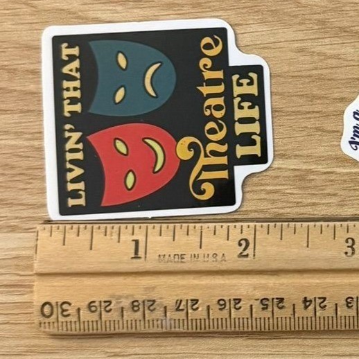 Theatre Life Sticker No 22 Livin That Theatre Vinyl Decal Comedy Tragedy Masks