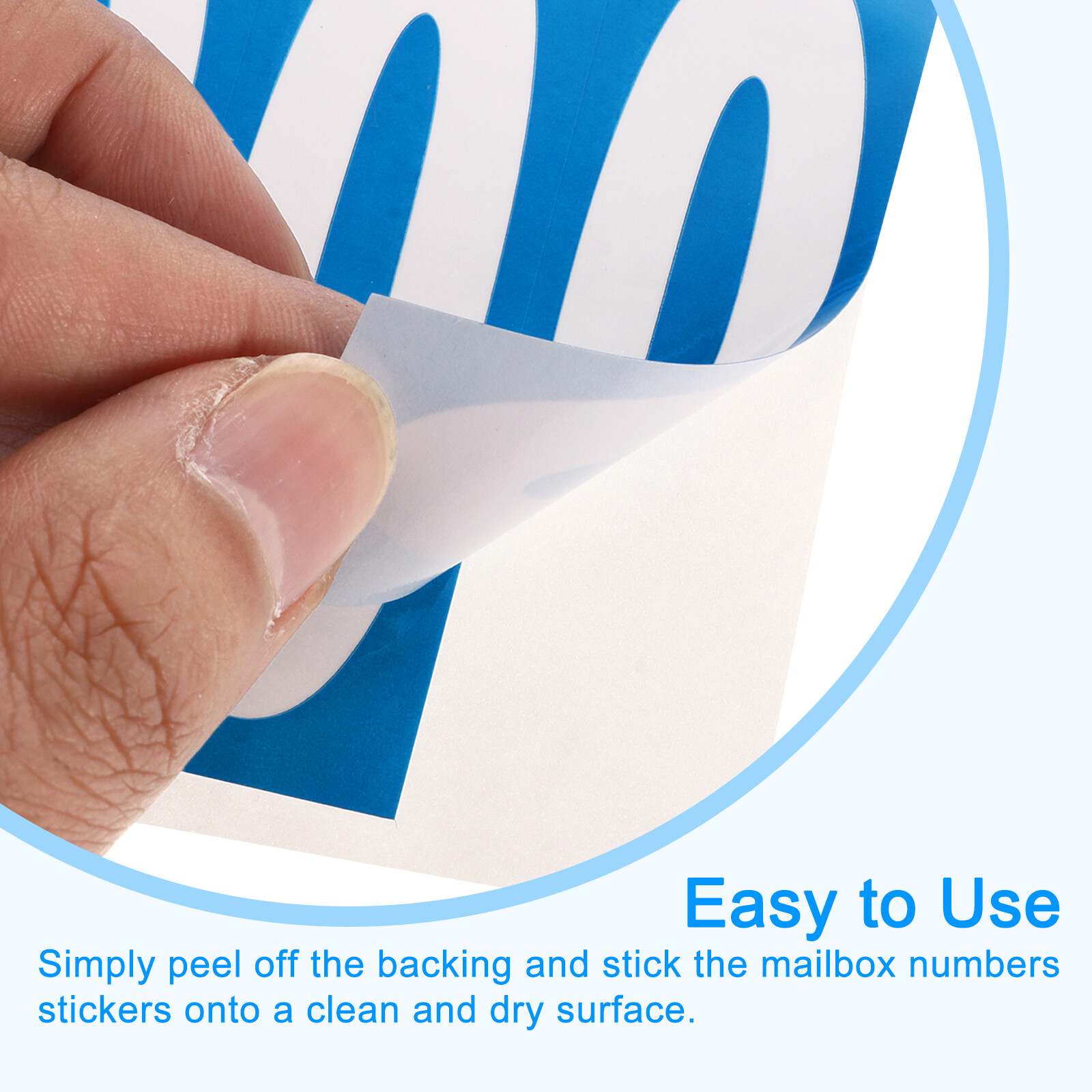 10 Sheets Mailbox Numbers and Letters for Indoor/Outdoor Decals White in Blue