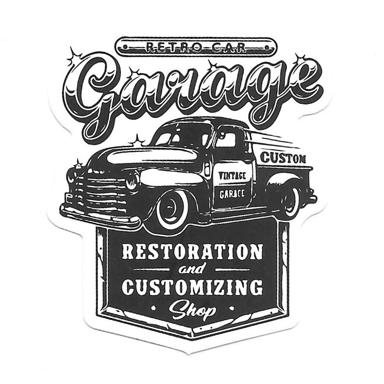 Retro Car Garage Vinyl Sticker Custom Truck Decal Vintage Restoration Shop Art