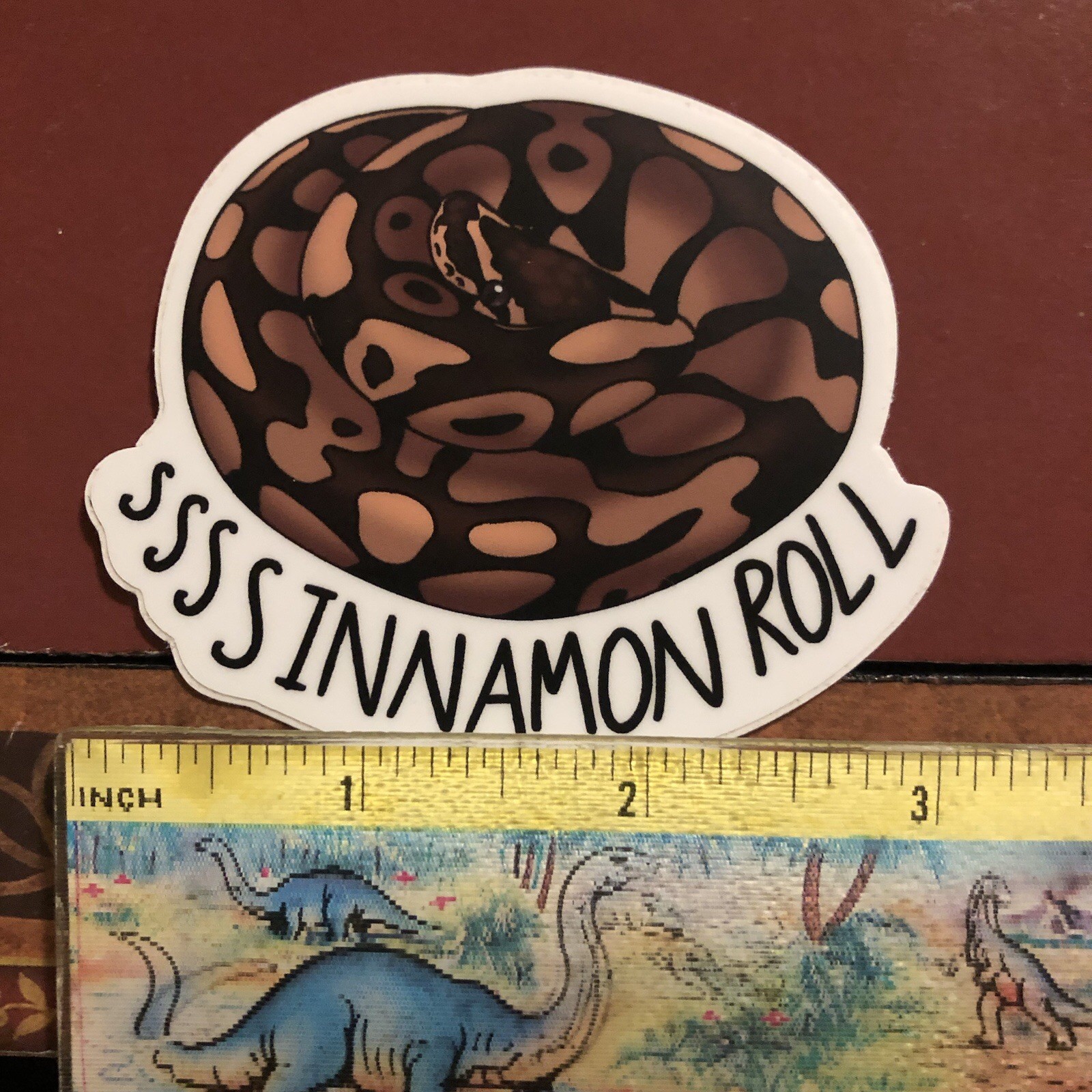 Ball Python Cinnamon Roll Sticker 2.5×3”