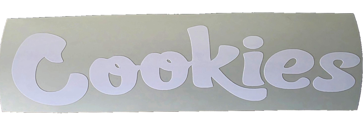 Cookies Vinyl Decal Sticker Waterproof 3×8 Inches White Waterproof 1/17