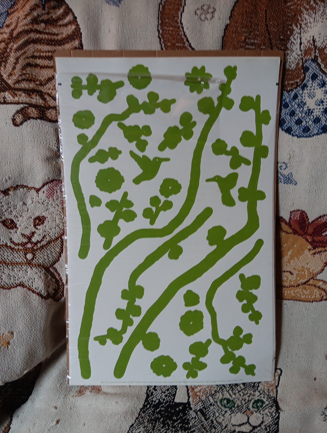 IKEA SLATTHULT Wall Decals Japanese Branches Birds Green Stickers 2007 Rare Art