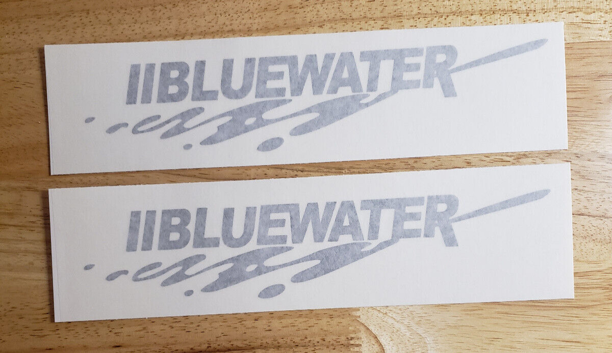 Bluewater Boats Decals Stickers Gloss black 35×4" (2) Fast USA!