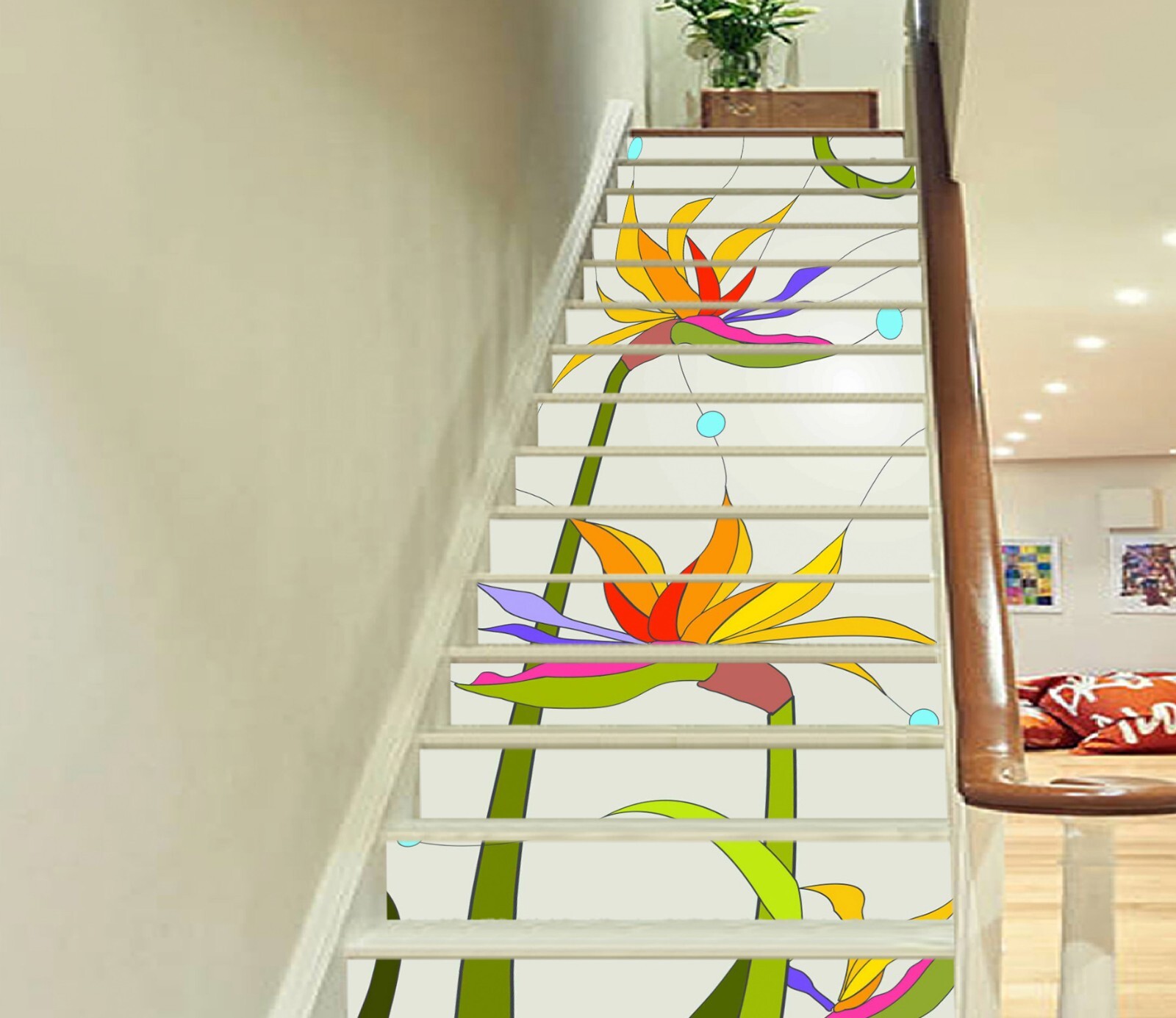 3D Windmill Flower AZ428 Stair Risers Decoration Mural Vinyl Wallpaper Kay