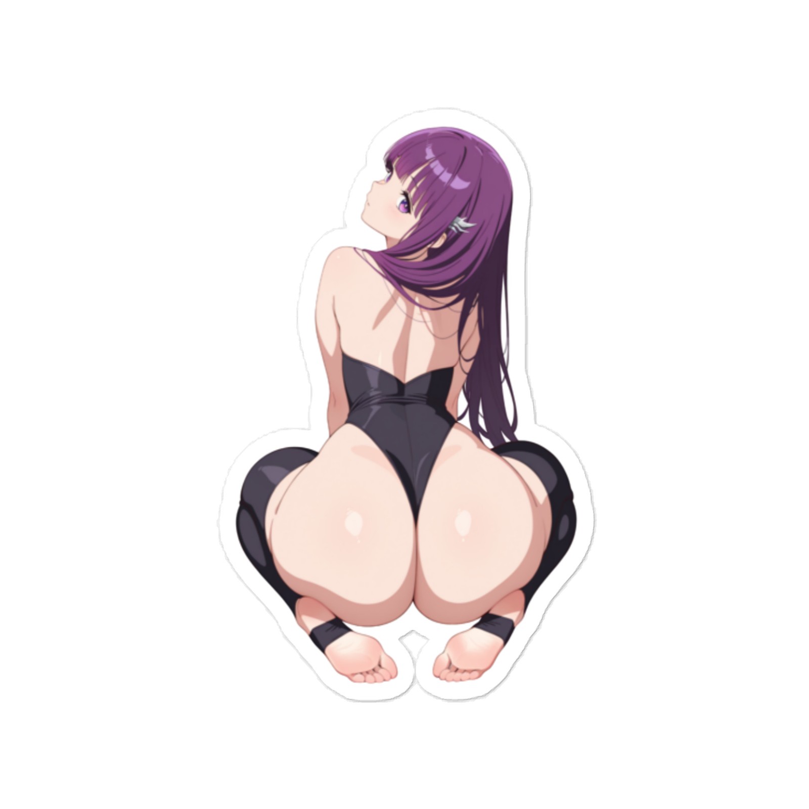 Fern Anime Sticker – 6" Tall Waifu Weatherproof Vinyl Car Decal