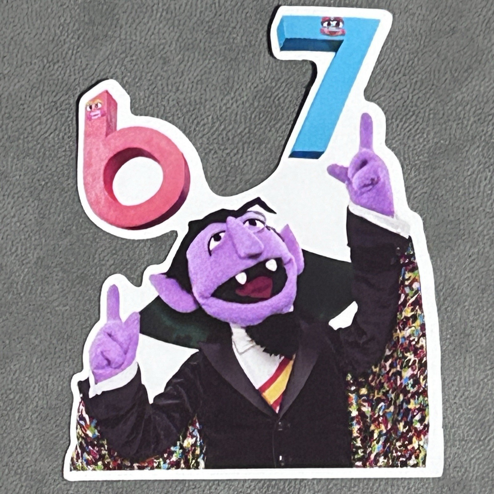 Sesame Street The Count 6 7 Vinyl Sticker 3” Funny Brain Rot