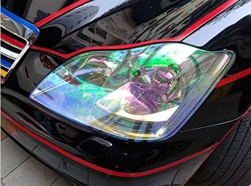 12 X 48 inches Self Adhesive Shiny Chameleon Headlights Tail Lights Fog Red