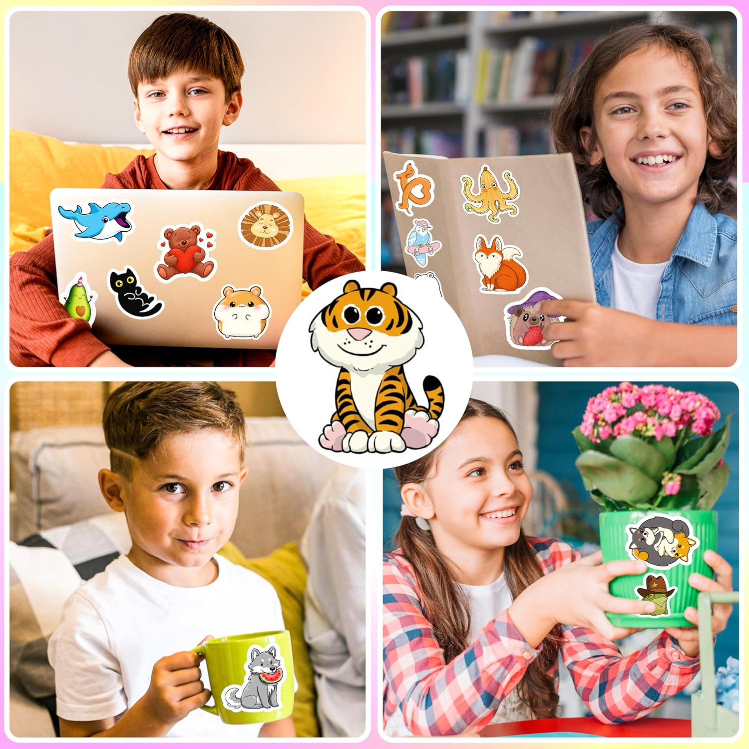 100 PCS Water Bottle Stickers for Kids Waterproof Cute Stickers for Water Bottle