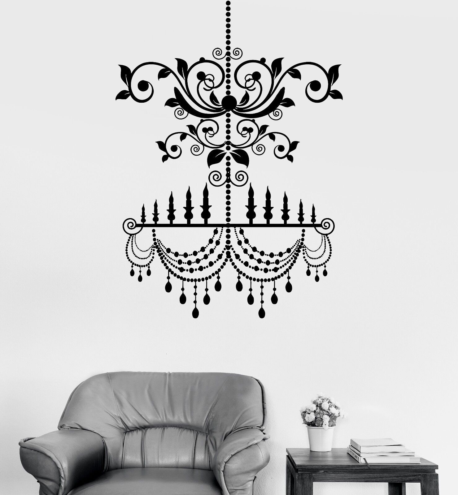 Vinyl Wall Decal Beautiful Chandelier Light Lighting Stickers Mural (311ig)