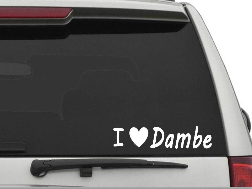 I LOVE DAMBE Sticker Decal FREE SHIPPING Car Truck HEART CW1945