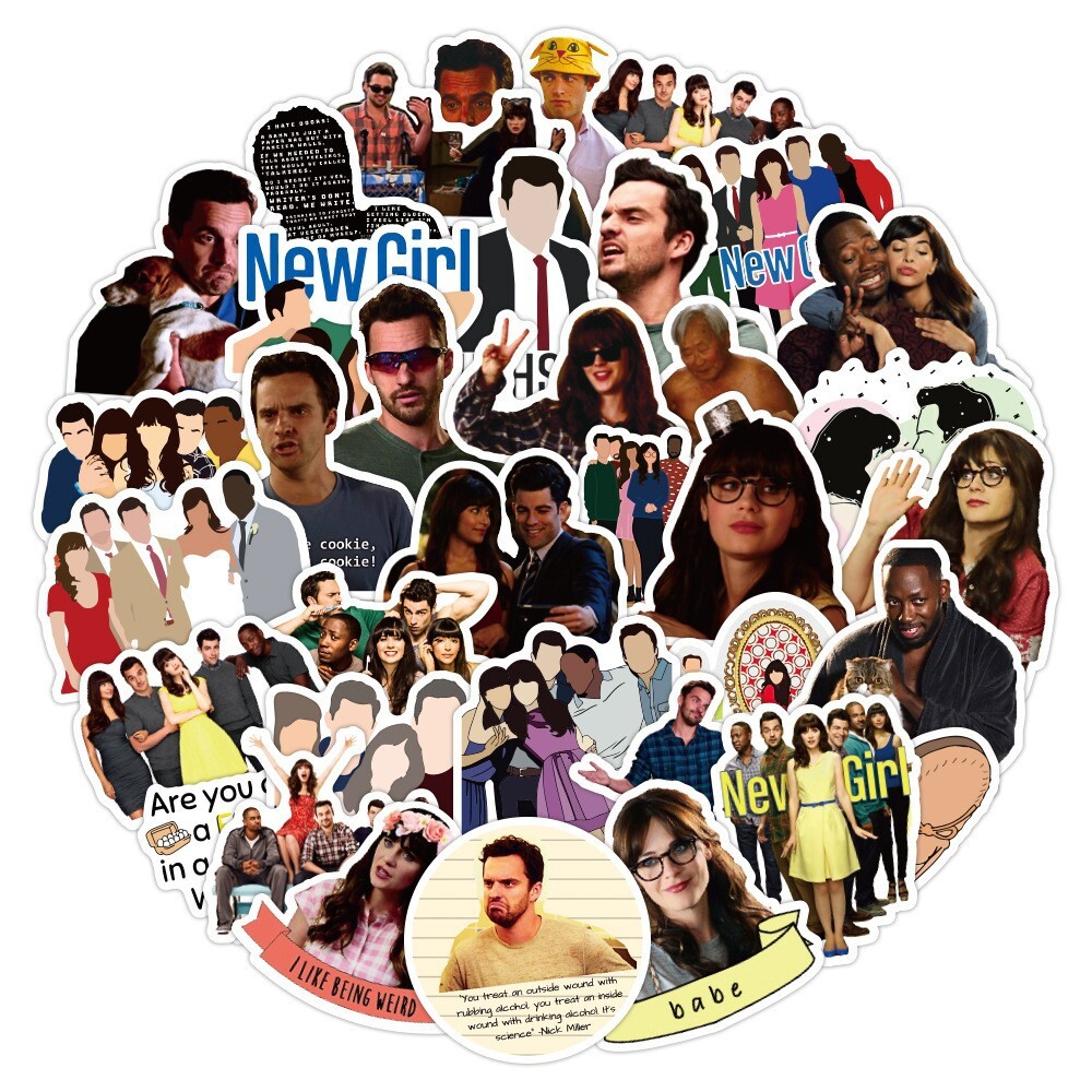 100Pcs New Girl TV series Sticker for Teens Girls Scrapbooking Water Bottles