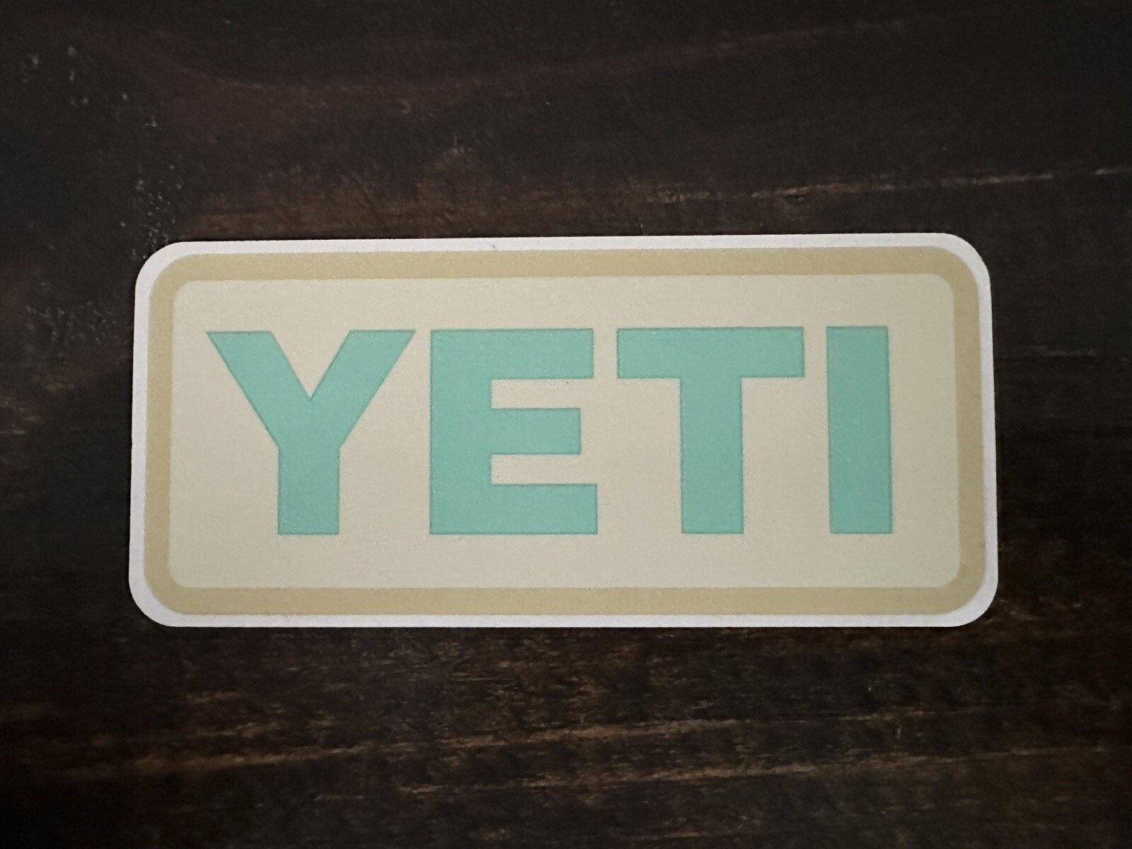 New YETI Logo Sticker Decal Beige Khaki Tan Seafoam Aqua For Cup Tumbler Cooler