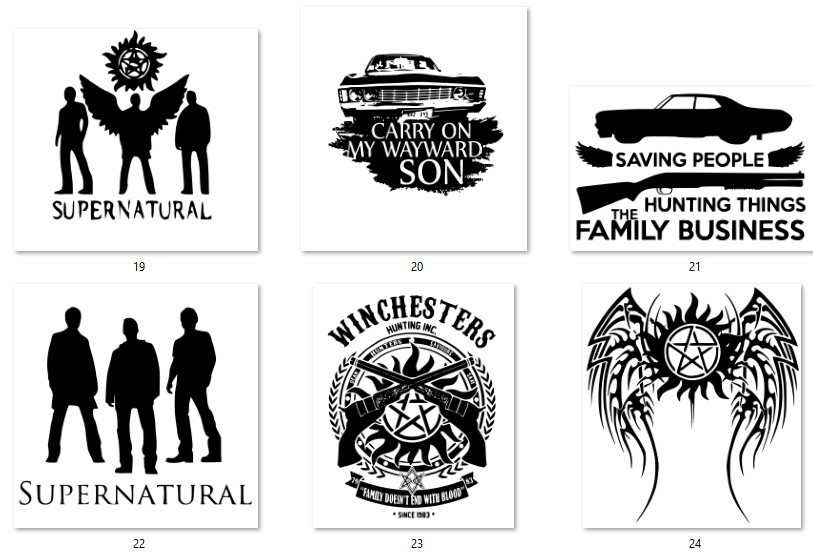Supernatural Theme Decals 5"