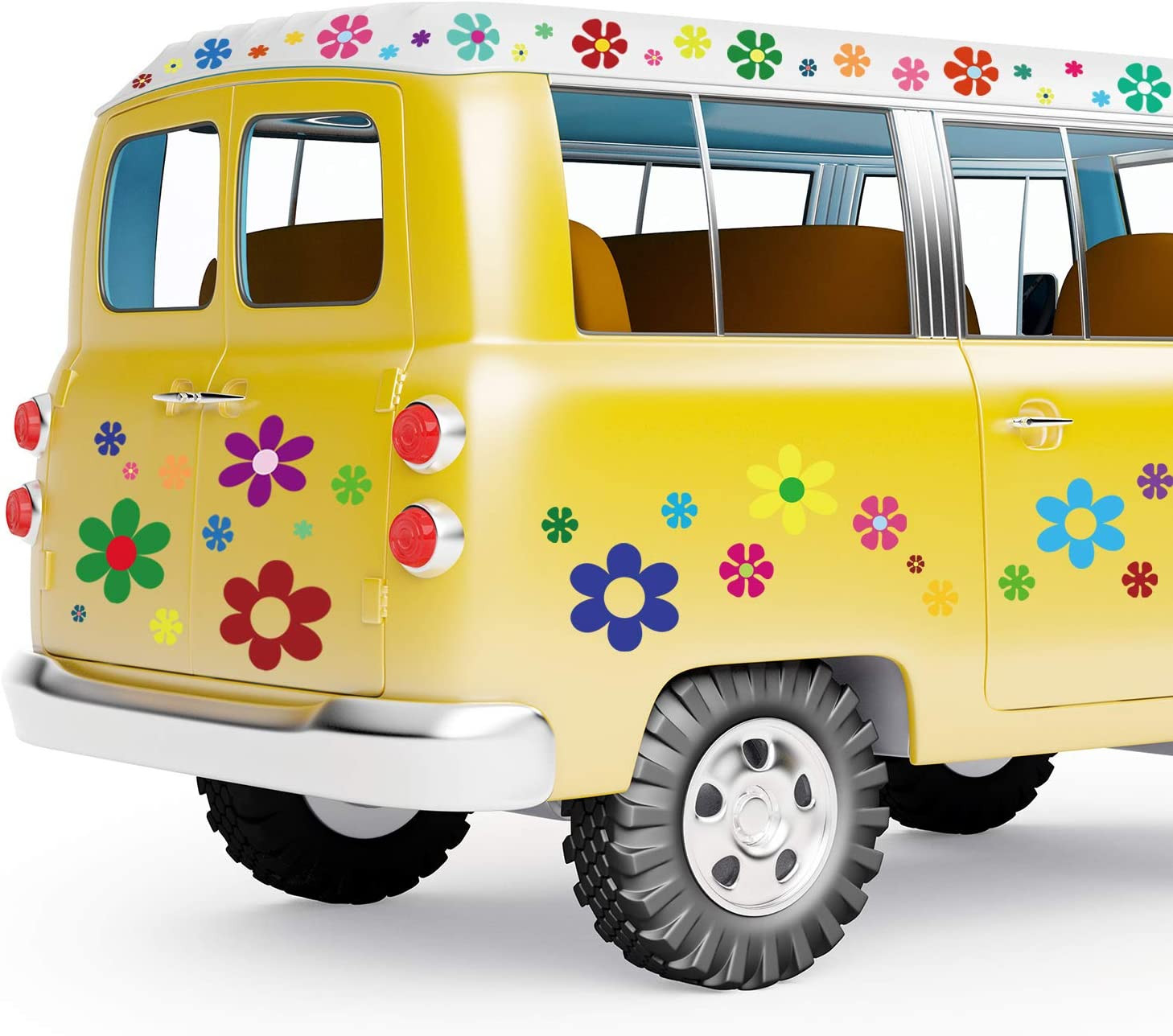 12 Sheets Daisy Stickers Flower Car Decals Self Adhesive Vinyl Retro Butterfly F