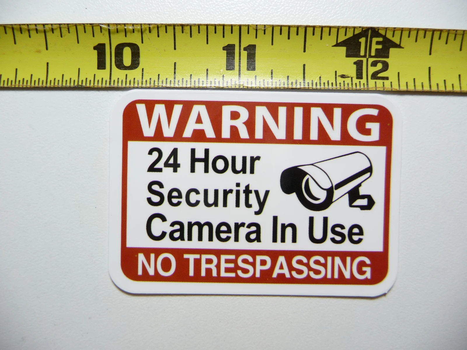 24 HOUR SECURITY CAMERA NO TRESPASSING SMALL STICKER DECAL FUNNY NOVELTY