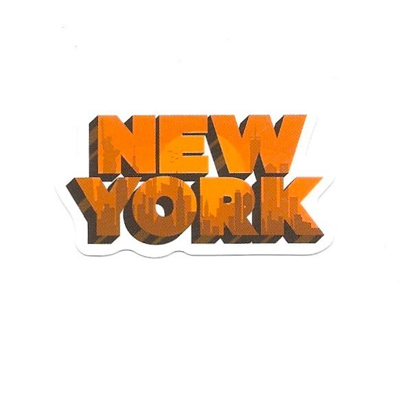 New York City Retro Sunset 3D Skyline Travel Laptop Luggage Vinyl Sticker