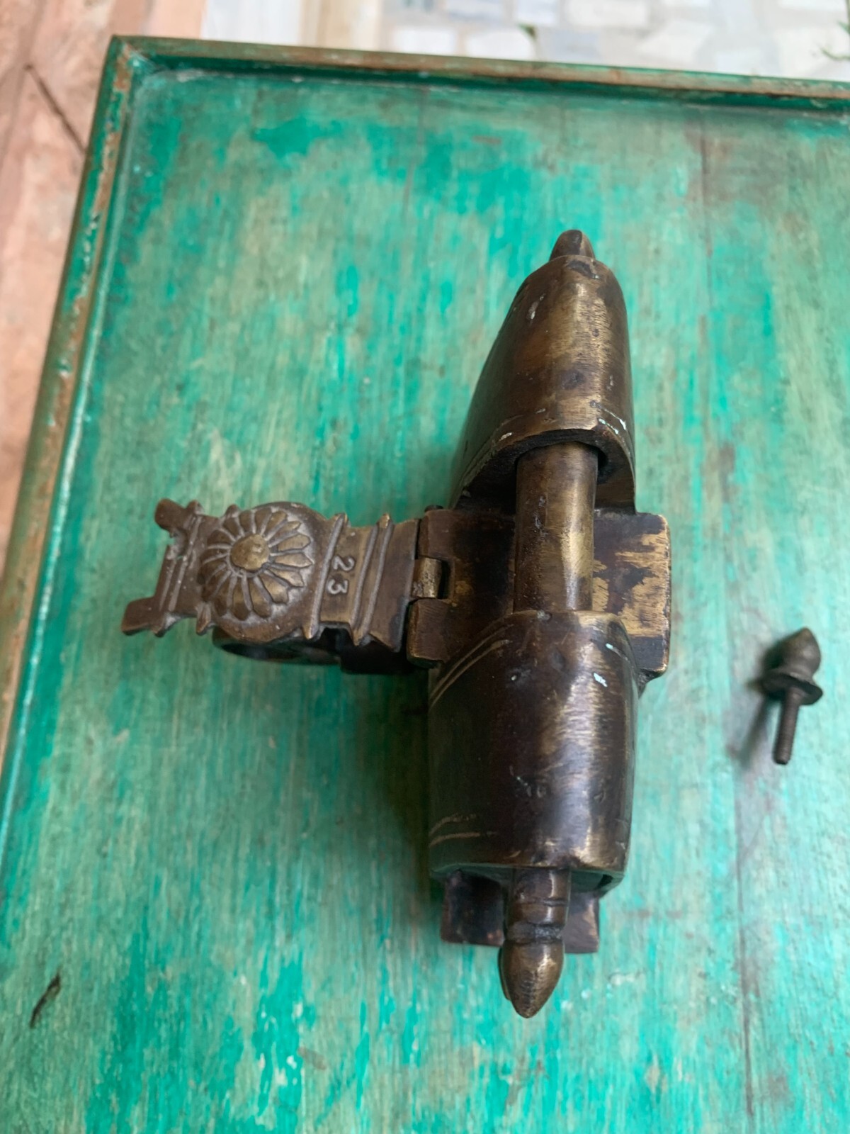 Brass Old Lock/Beautiful Hand Carved Door Lock/Safety Doors And Locks Brass Hard