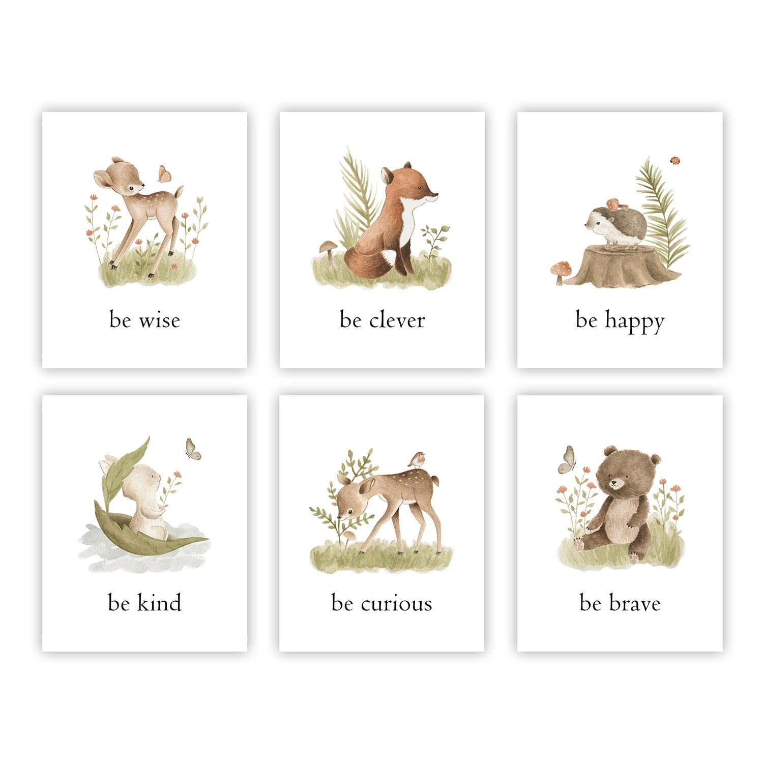 Woodland Nursery Decor Jungle Safari Animals Pictures for Classroom Forest Wa…
