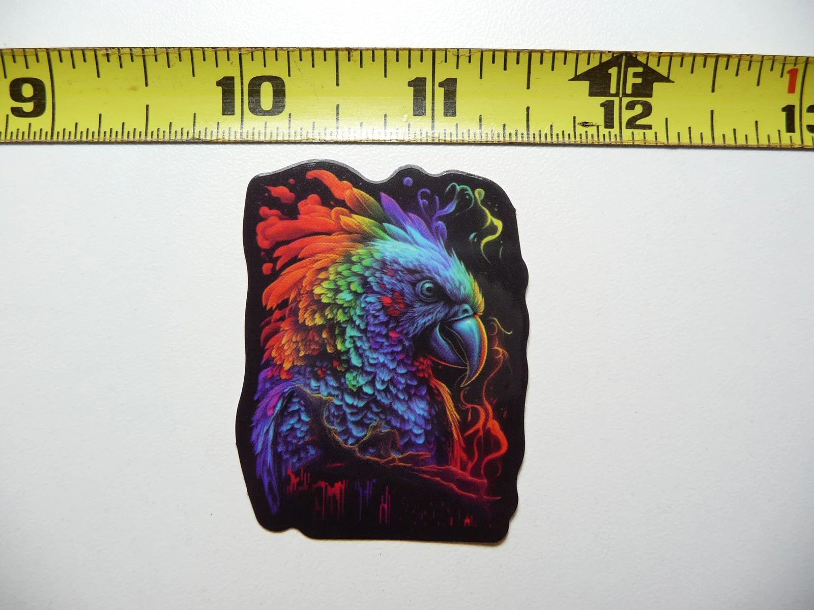 NICE PARROT SMALL STICKER DECAL BIRD PET JUNGLE VIBRANT MYSTICAL NEON COLORFUL