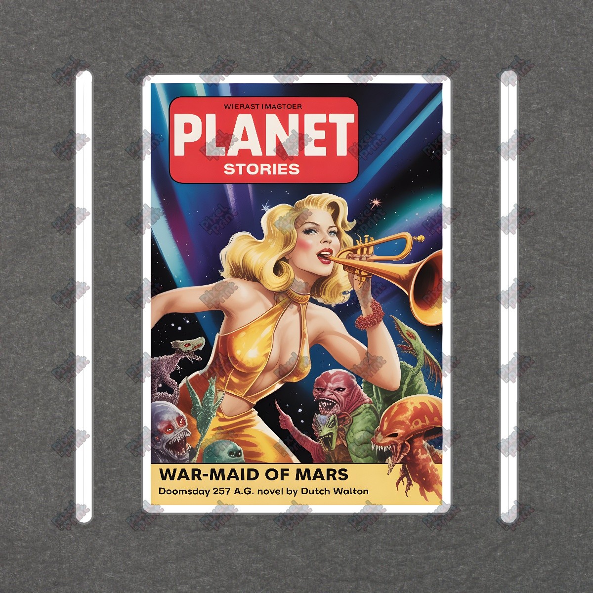 Vintage Planet Stories Magazine Cover War Maid of Mars Retro Sci Fi #8399