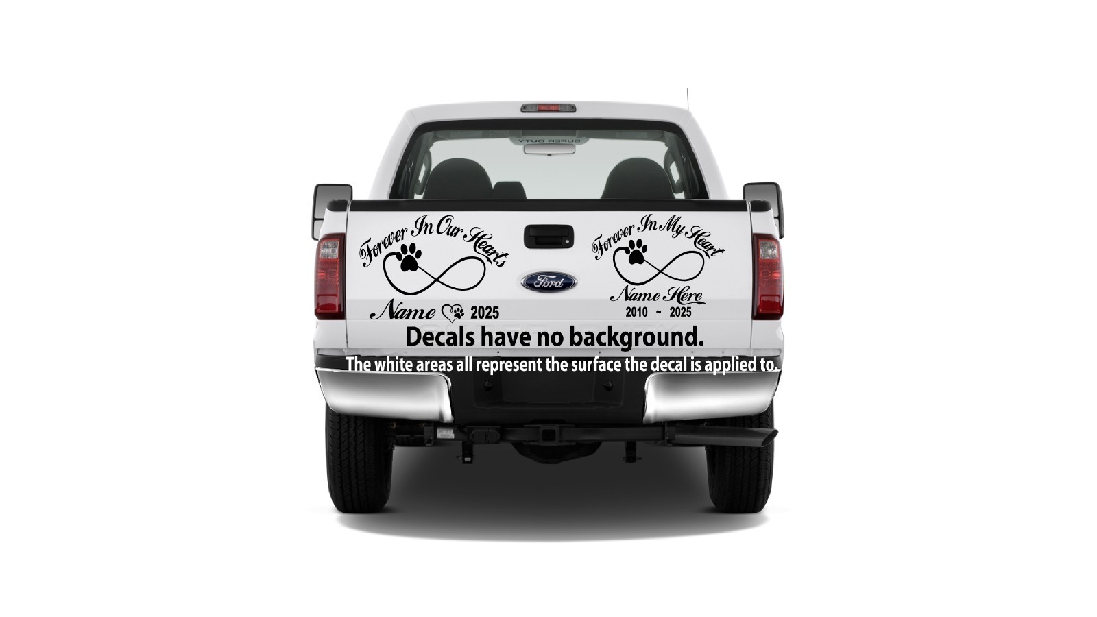 Pet Memorial Decal Personalized Dog / Cat Paw Print Forever Loved Vinyl Sticker