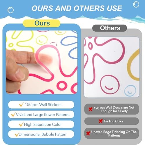 156PCS Under The Sea Wall Decals Ocean Theme Kids Room Bathroom Window Stickers