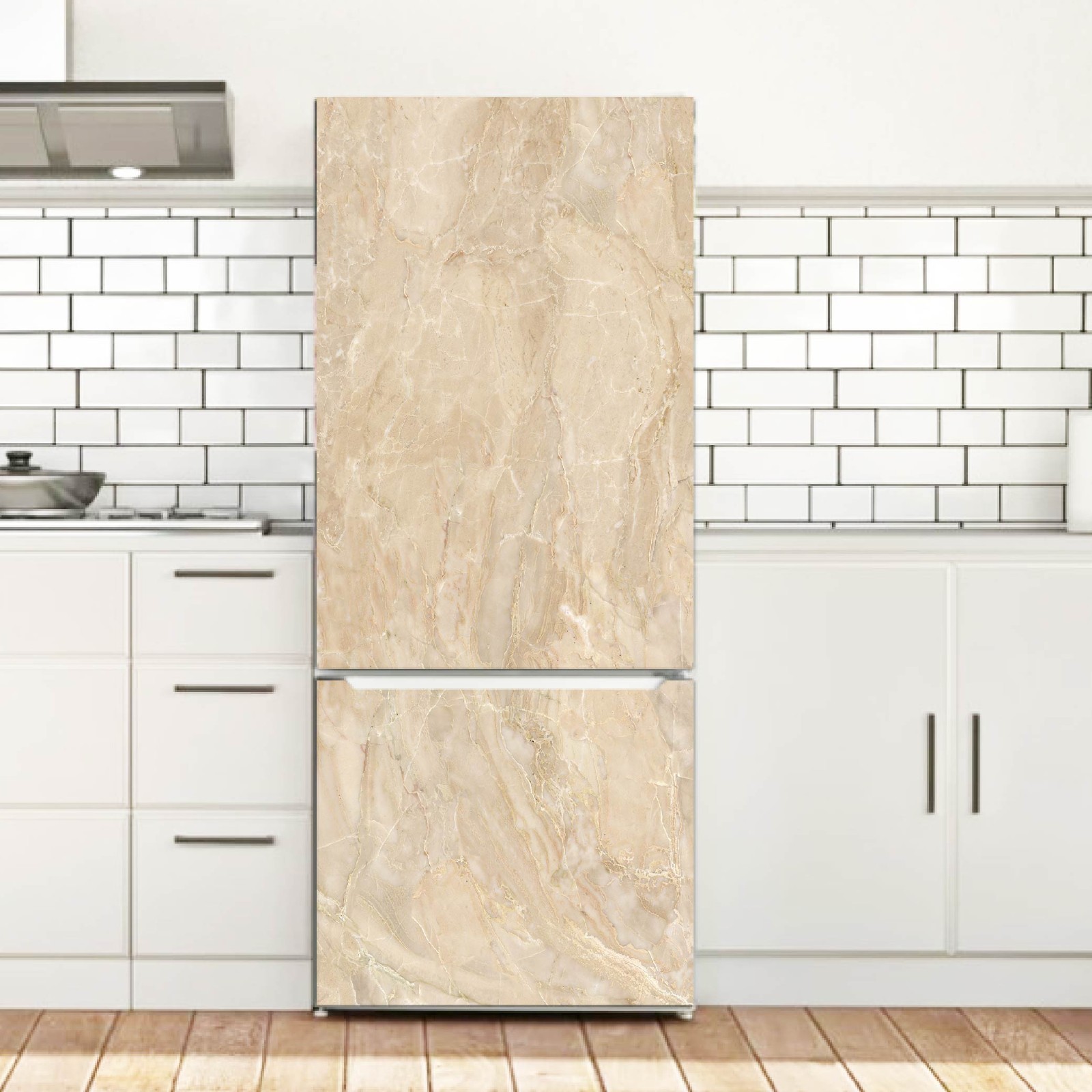 Marble Fridge Wrap Removable, Waterproof Appliance Cover