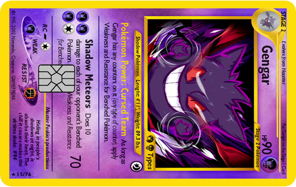 Pokémonster Card Collection Credit Card Skin / Wrap Decal Pre-Cut Sticker