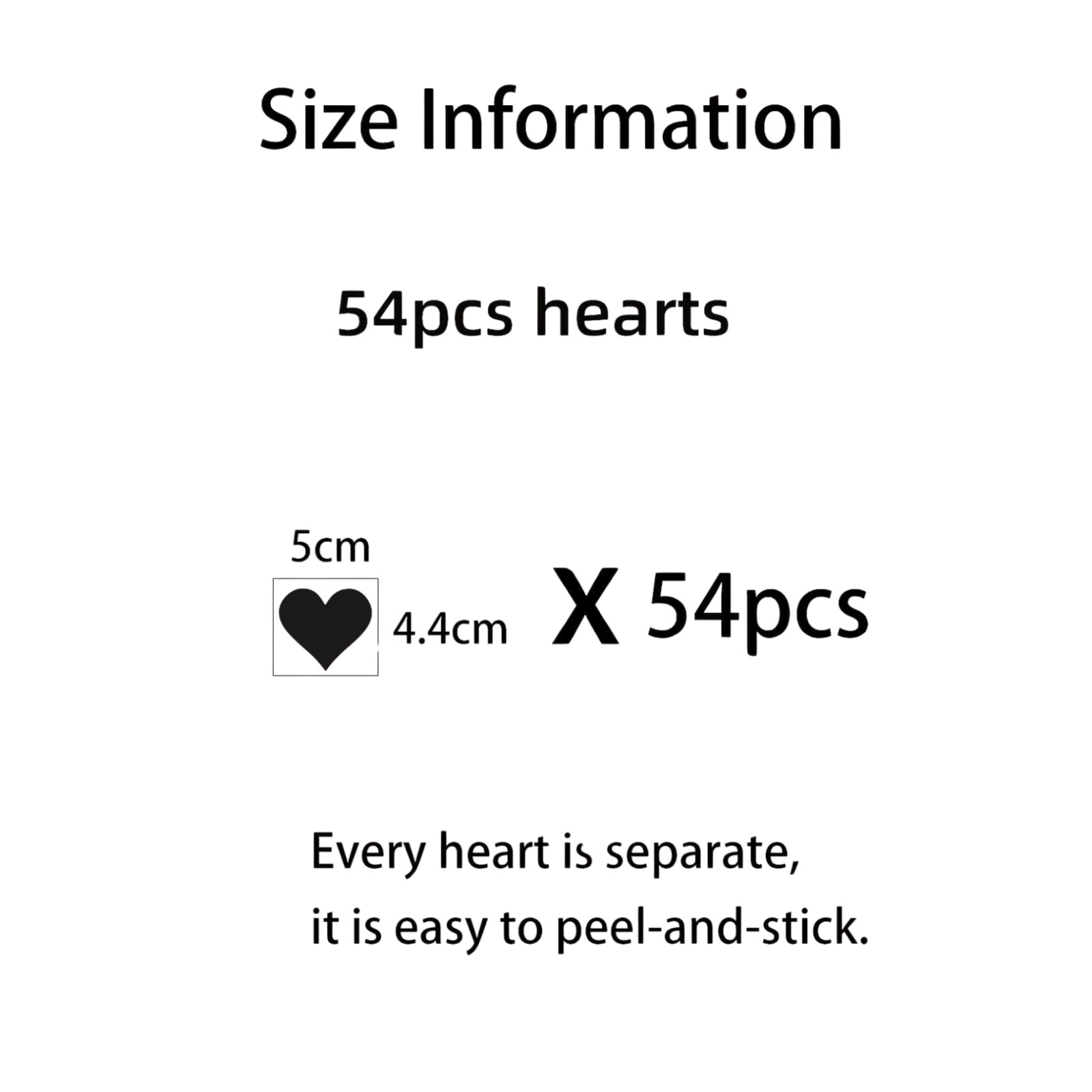 54pcs Heart Pattern Wall Sticker Stickers Wall Decal Vinly Decal for Home Decor