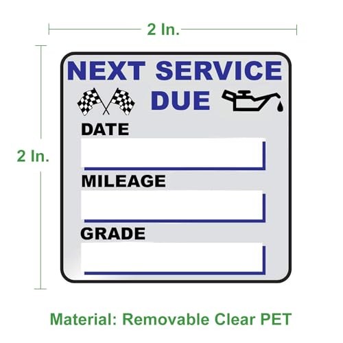 Oil Change Stickers, 300 Pcs 2 x 2 Inches Clear Oil Change Window Stickers for