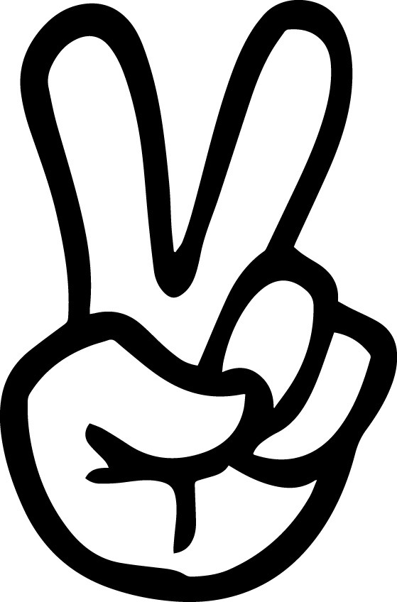 3.5" Peace Sign Hand Decal Window Sticker Car Decor Fingers HIppie Love Symbol