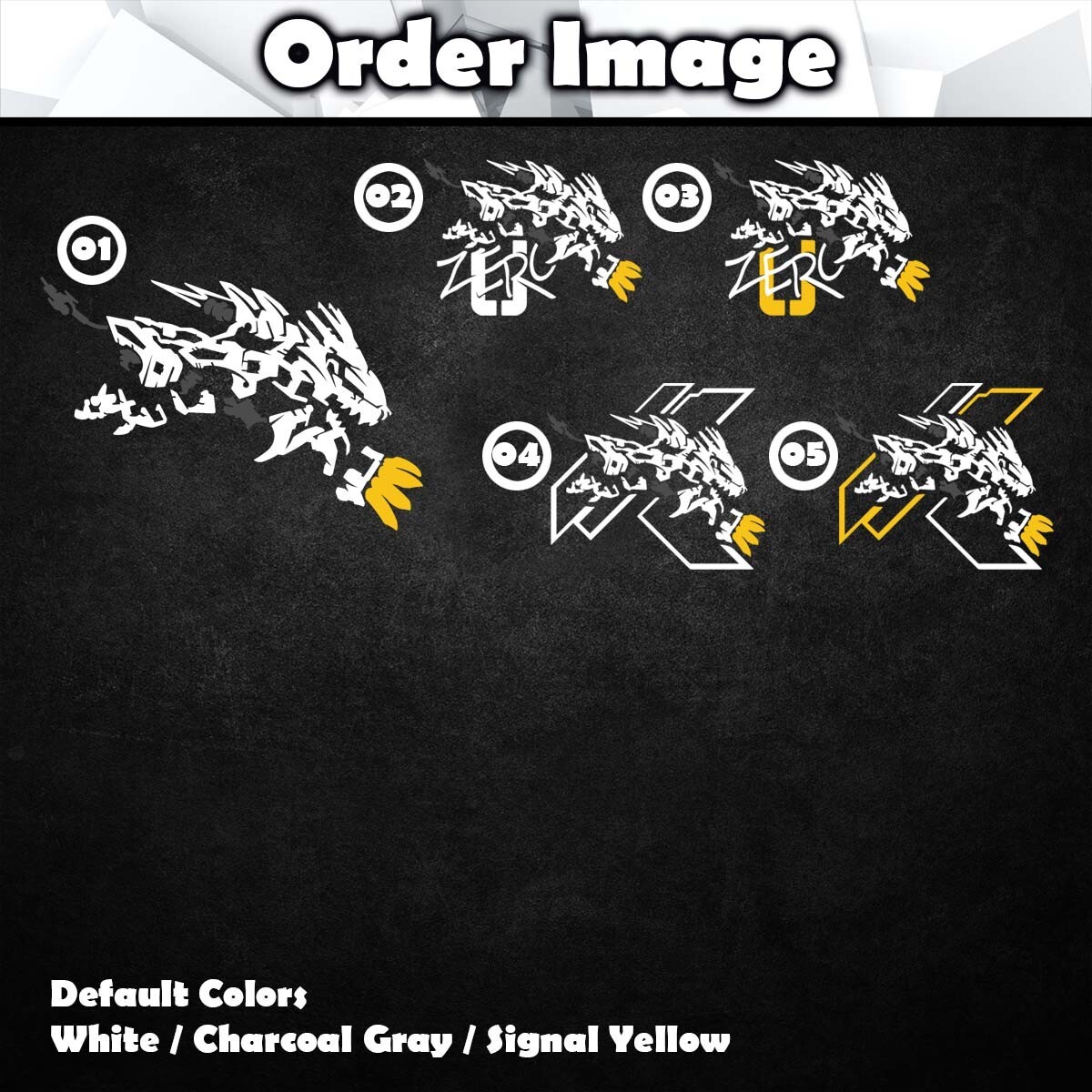 Liger Zero Zoids Vinyl Decal Sticker (Anime Mecha Car Laptop PC Tower Decor)