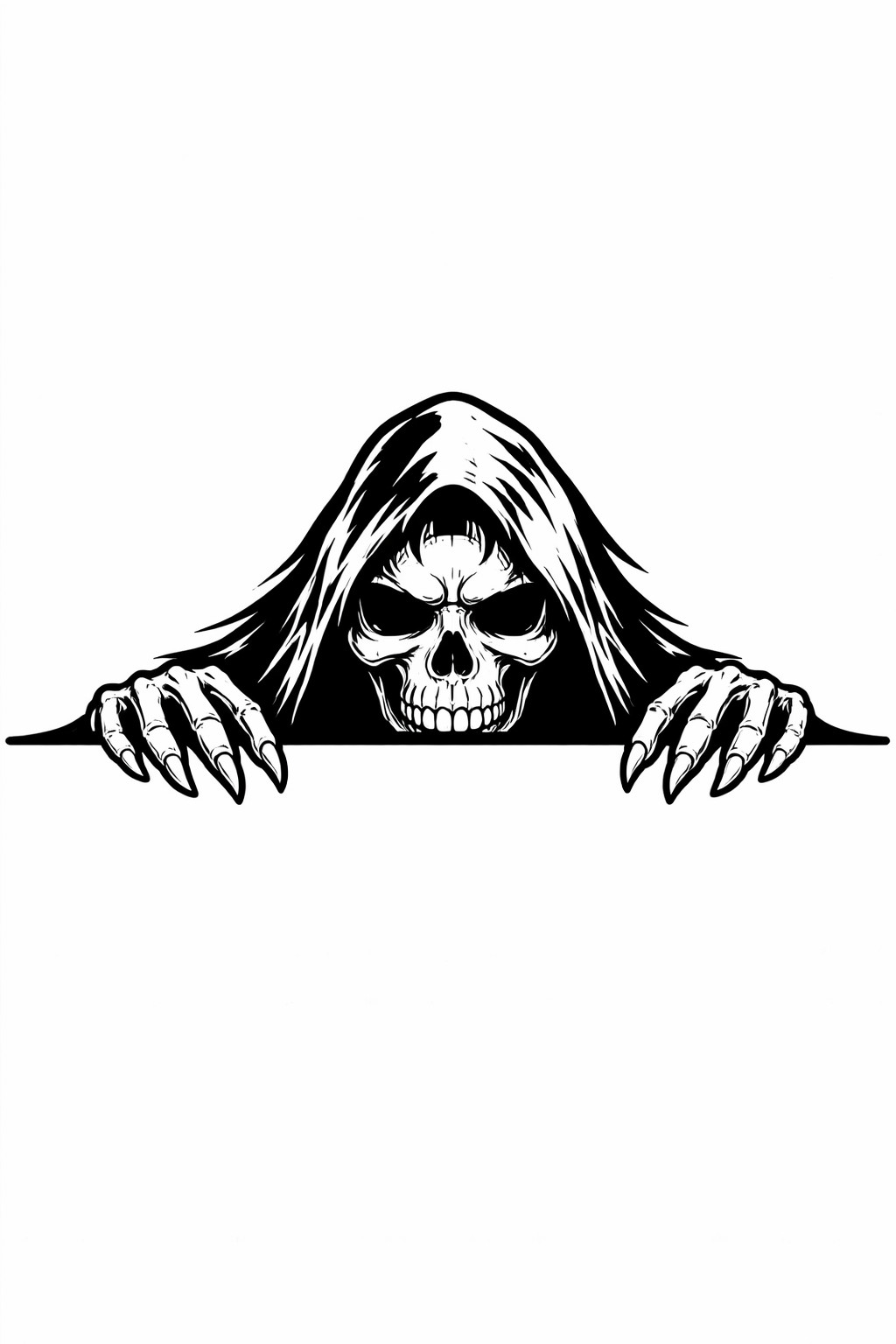 Peekaboo Grim Reaper Vinyl Sticker Car Decal Gothic
