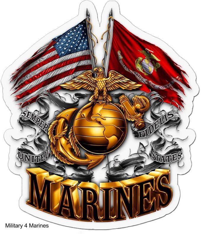 LARGE-SIZED CAR DECALS – U.S. MILITARY – 6 CHOICES
