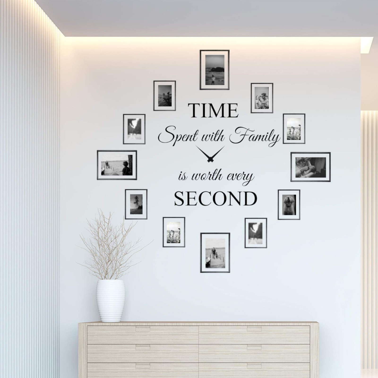 Time Spent with Family is Worth Every Second Wall Decal Decor Clock Family Qu…