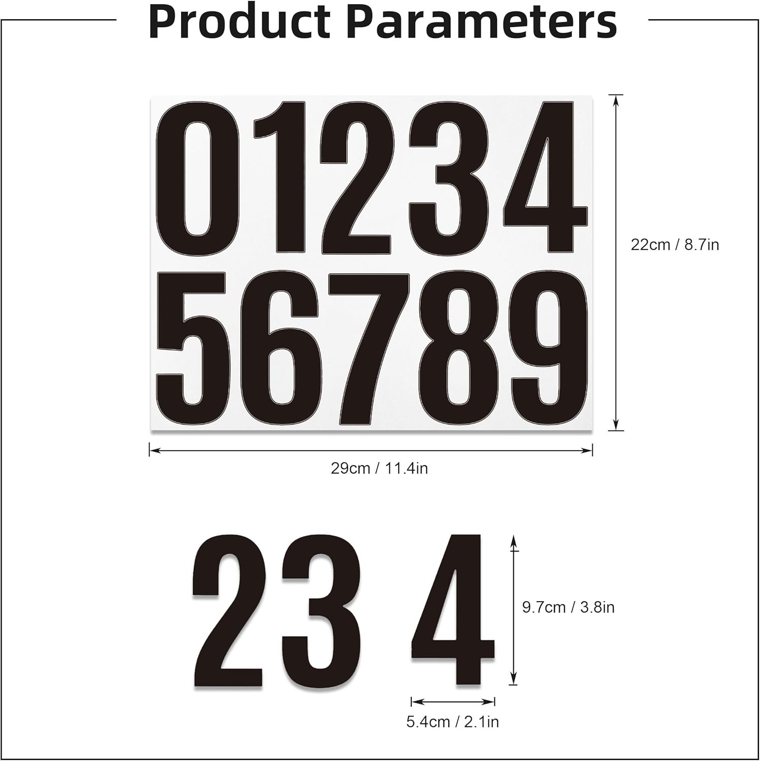 60 Pcs 4 Inch Reflective Mailbox Numbers Waterproof Self Adhesive House Numbers