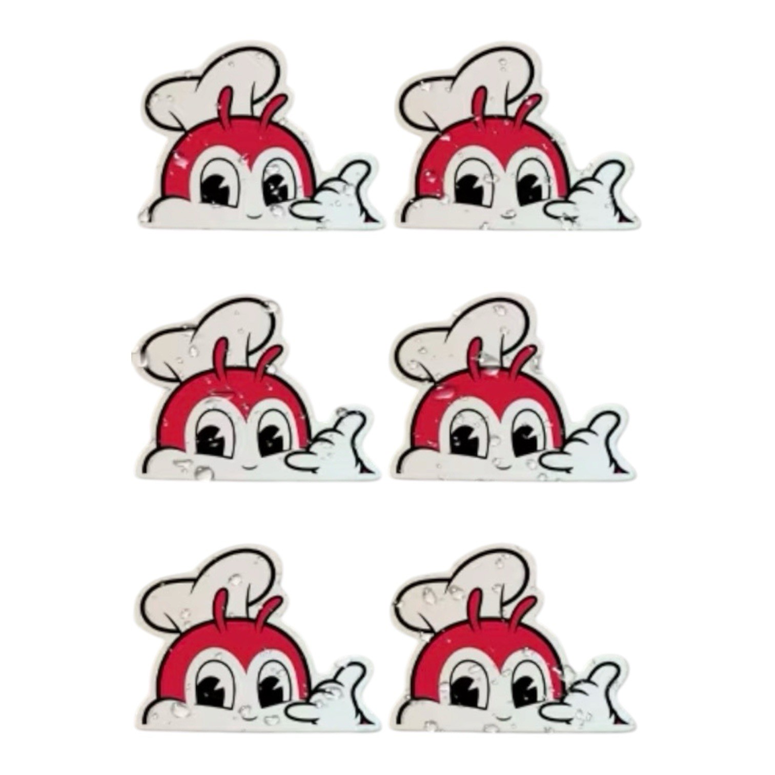 6 PACK JOLLIBEE PHILIPPINES FAST FOOD 2” VINYL DECAL DIECUT STICKER SET LOT