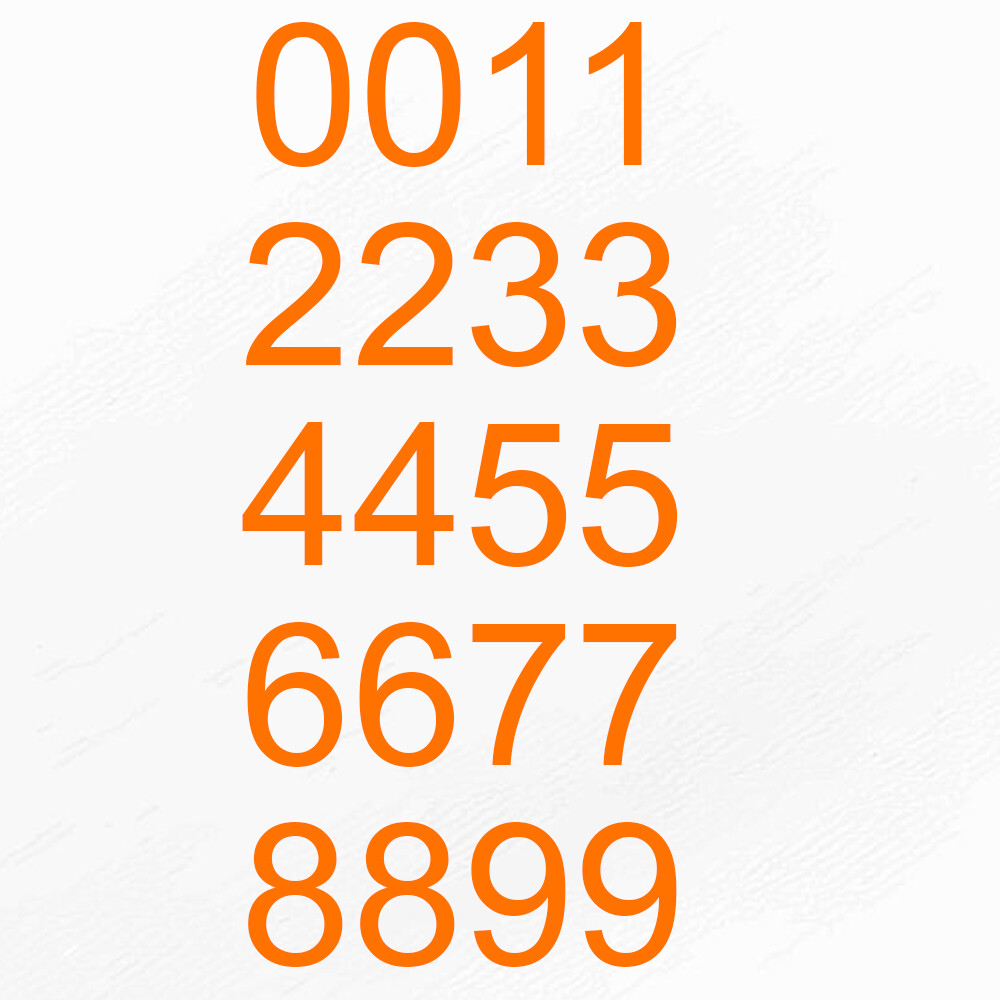 Orange Vinyl Custom Number Decal Sheet Mailbox Address Boat Sticker Kit