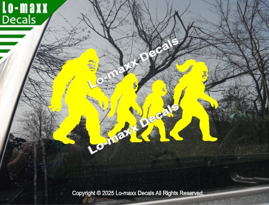 Bigfoot Sasquatch Family Vinyl Decal Die Cut Sticker for Car Truck SUV Window