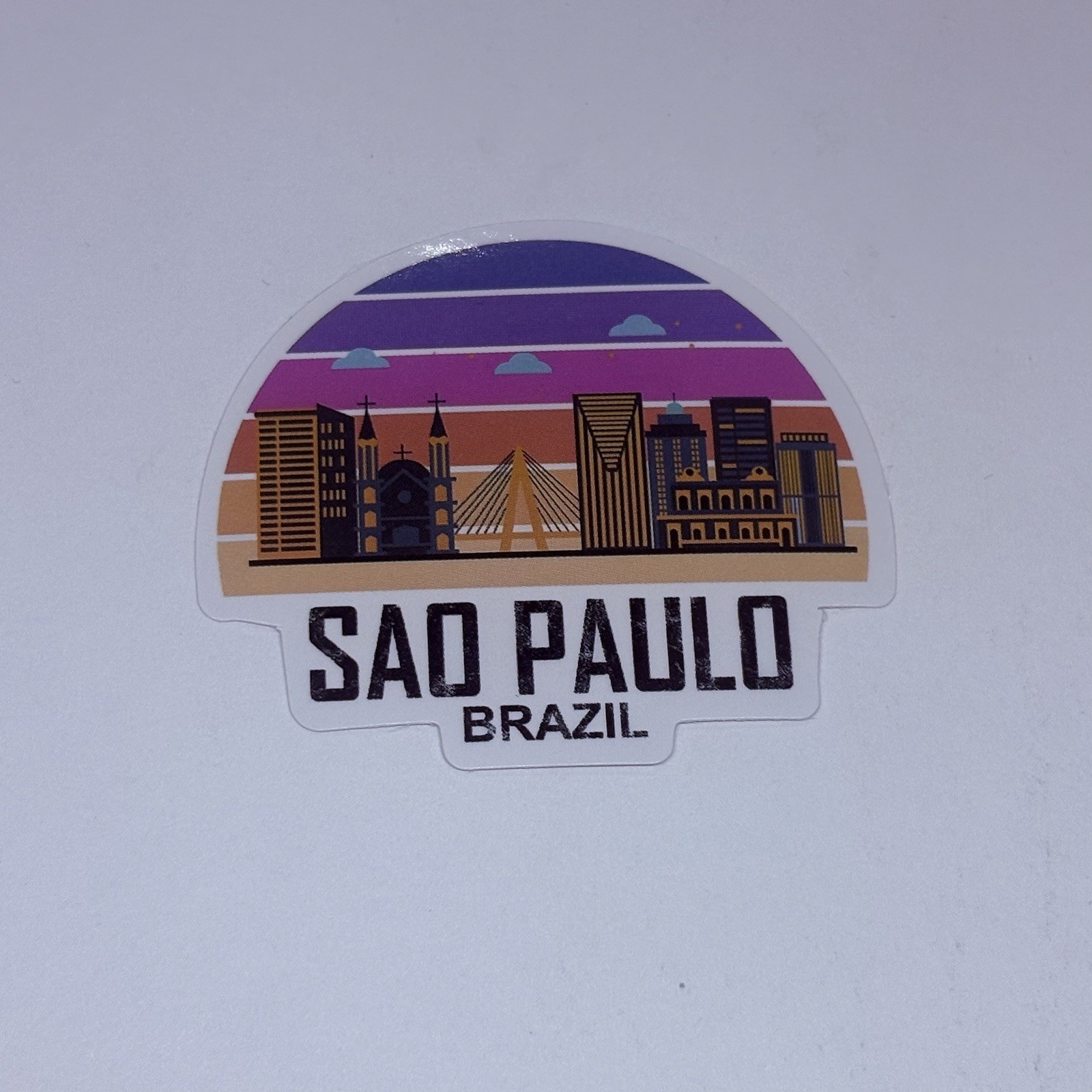 San Paulo Brazil Sticker Sunset City Buildings Art Decal Vinyl Country Tc9