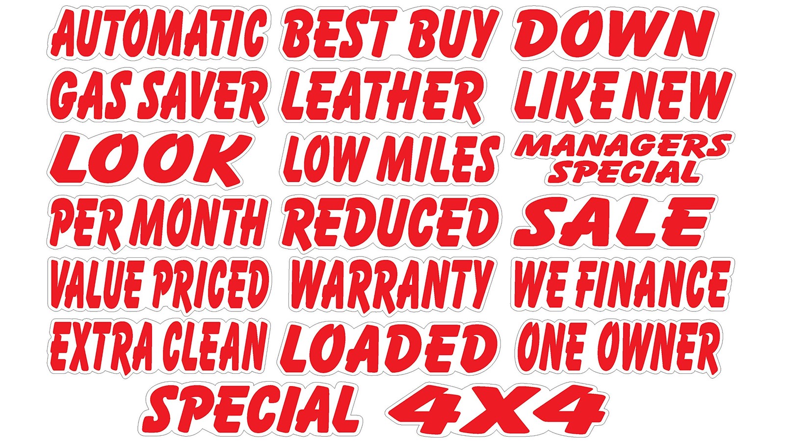 Ez-line Vinyl Number Slogans for Car Lots 2 Dozen Large Windshield Decal Stic…