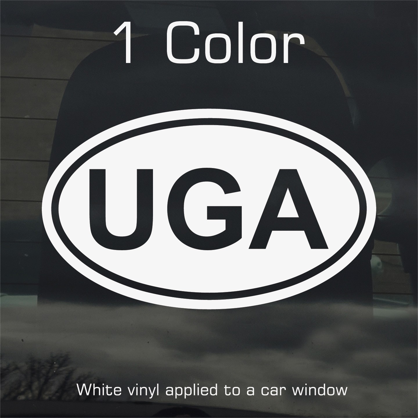 Uganda UGA Oval Country Code Vinyl Decal Sticker for Car Window Laptop Gift