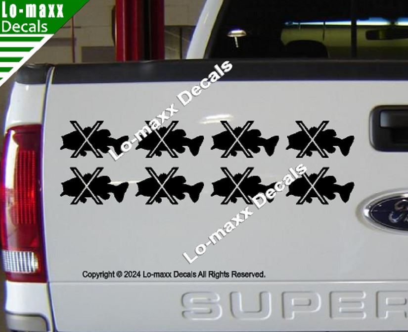 Large Mouth Bass Fishing Kill Markings Premium Quality Die Cut Vinyl Decal