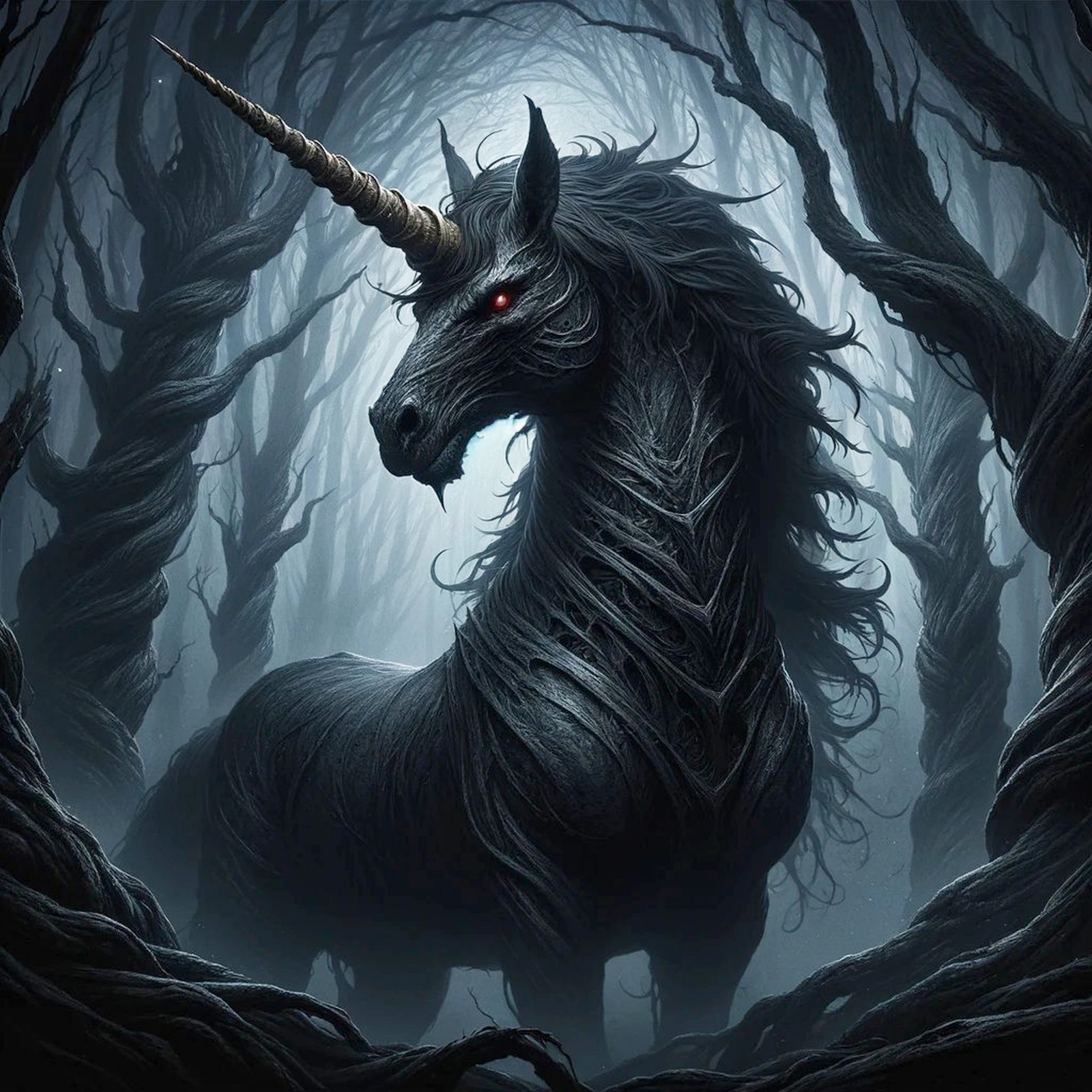 Dark Nightmare Fantasy Vinyl Sticker Gothic Black Unicorn Decal Mythical
