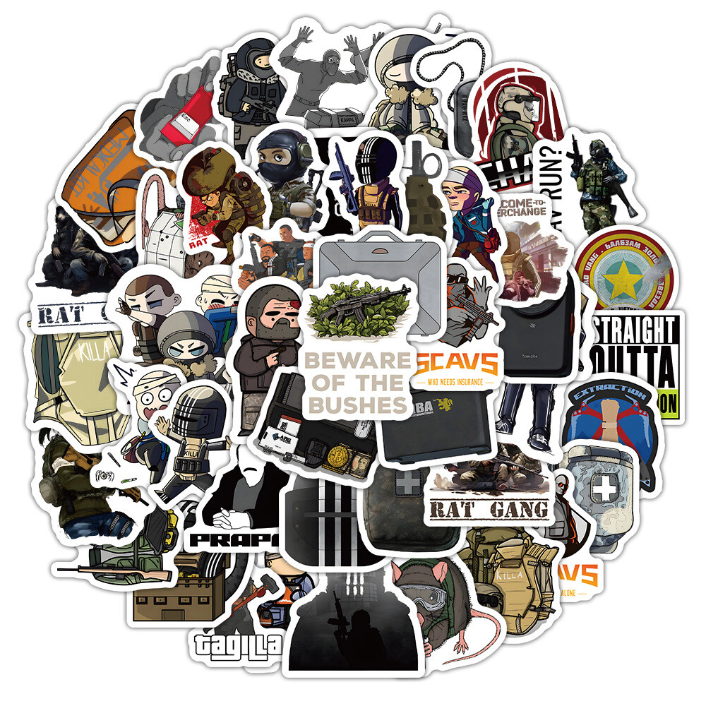 100Pcs Escape from Tarkov Sticker for Teens Girls Scrapbooking Water Bottles