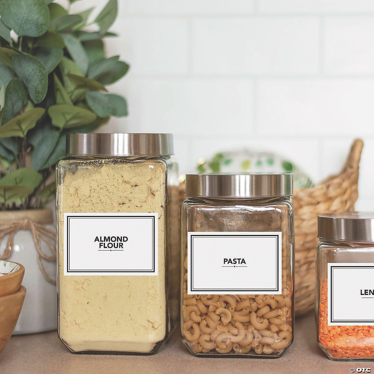 White Pantry Labels – Peel and Stick Decals for Kitchen Storage Jars-48 Stickers