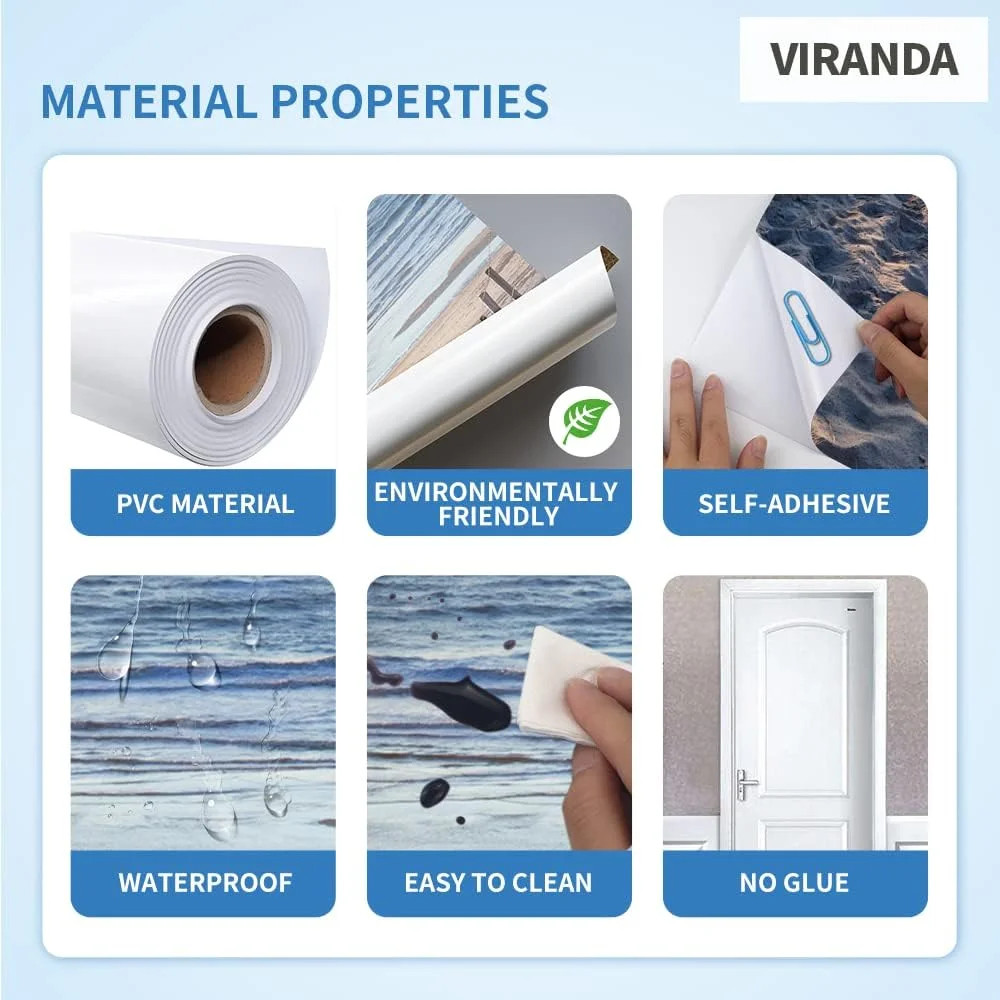 3D Door Stickers Murals Peel and Stick Wooden Door, 30.3"x 78.7" | Self-Adhesive